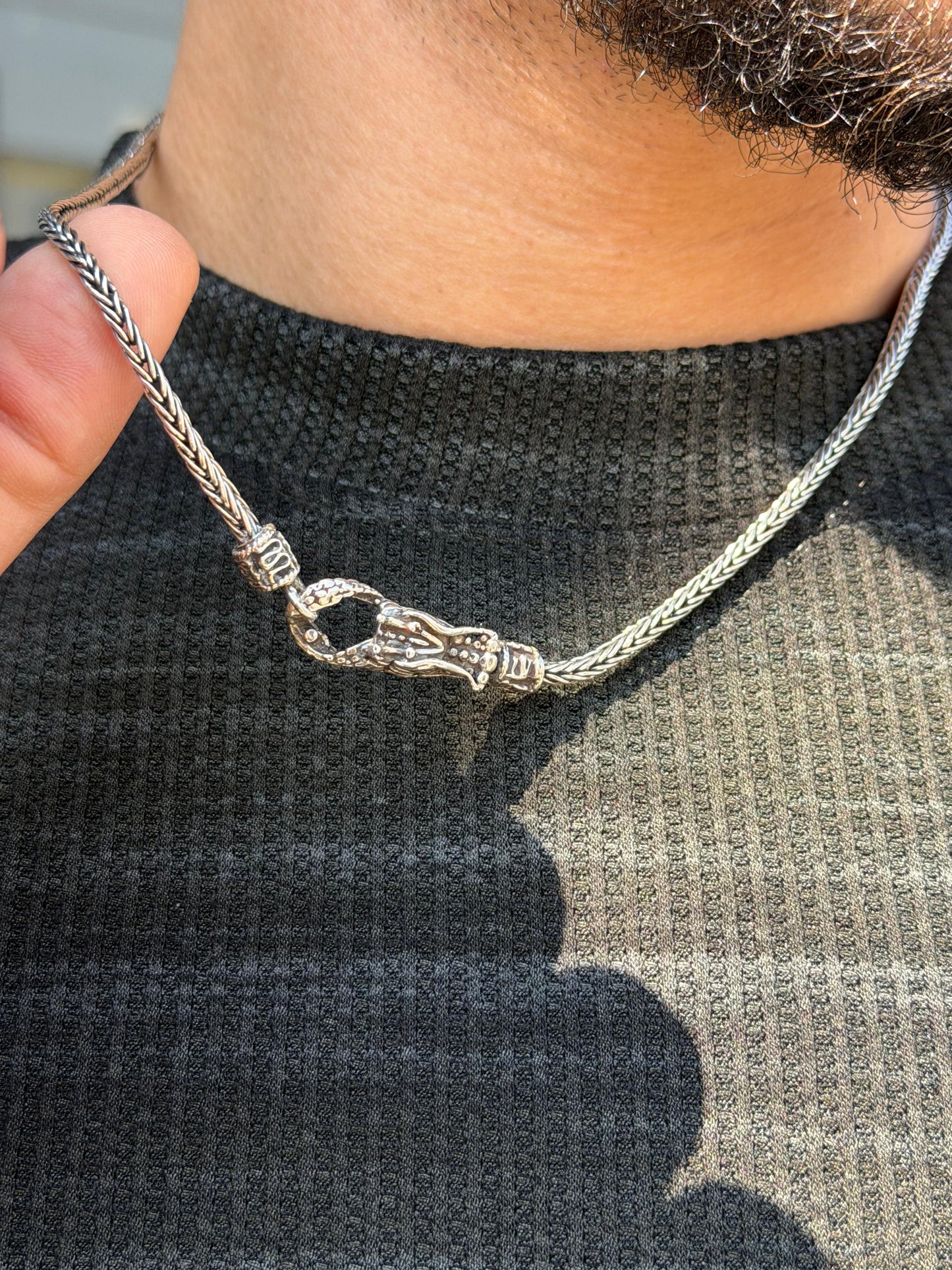 Dragon Necklace for Men's Sterling Silver 925s- (46cm-3mm)