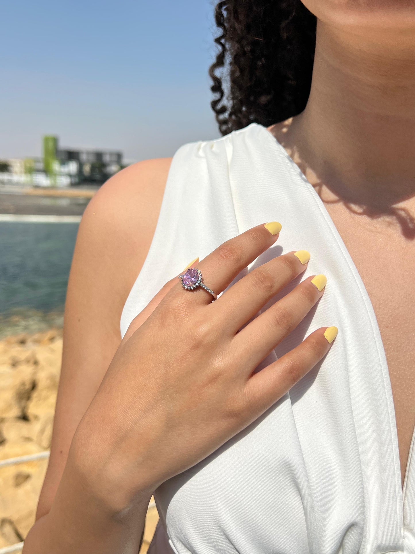 Pink Blush Ring in Sterling Silver -925