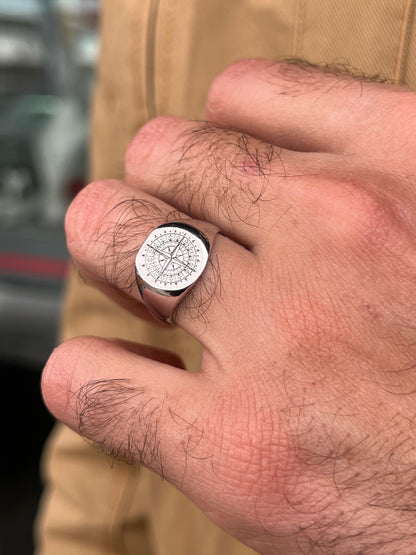 Sharp Compass Ring -for Men's Sterling Silver 925s