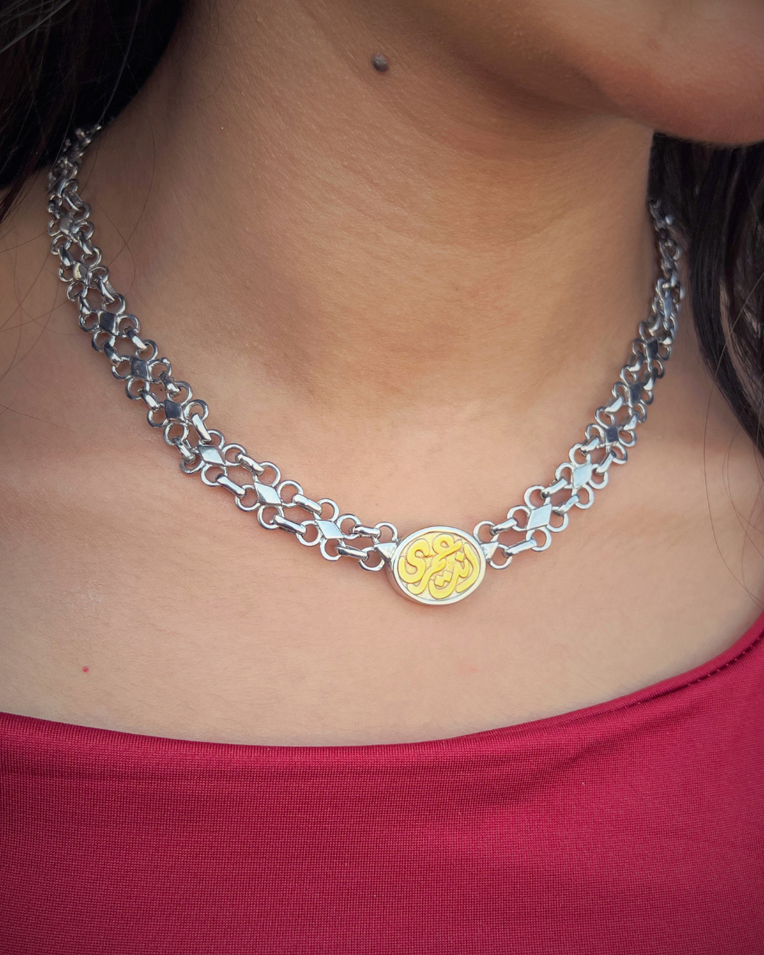 “Enta Omri” Signature Necklace — Sterling Silver with Gold Plating