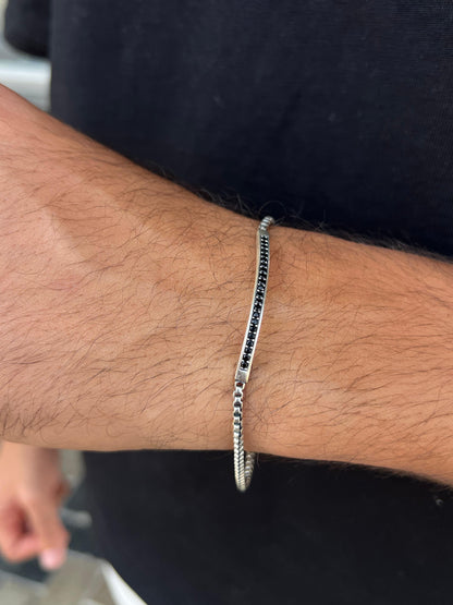 Black Blanka Bracelet Sterling Silver 925s-(20CM-4mm)