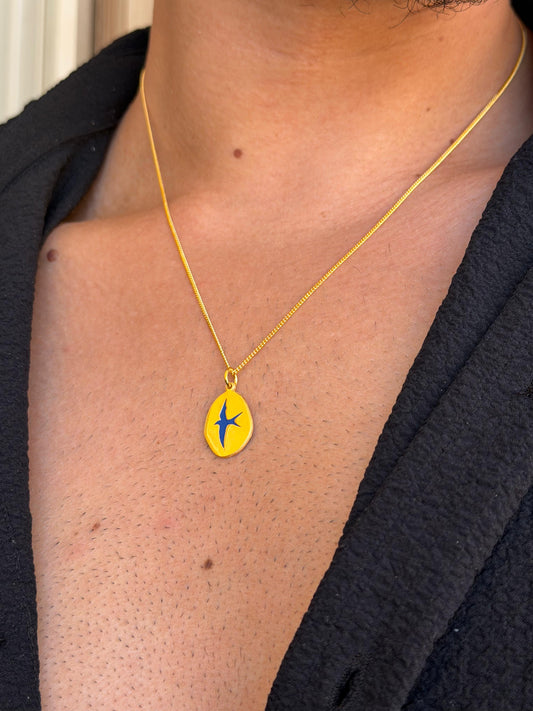 Blue Liberty Necklace Sterling Silver 925s-Fine Gold Plated
