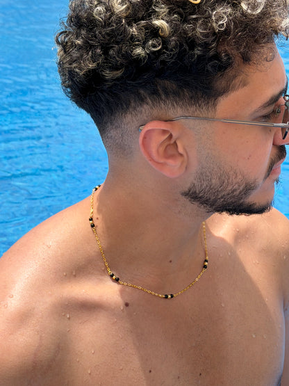 BLACK ZONE Chain in Sterling Silver 925s-Fine Gold Plated