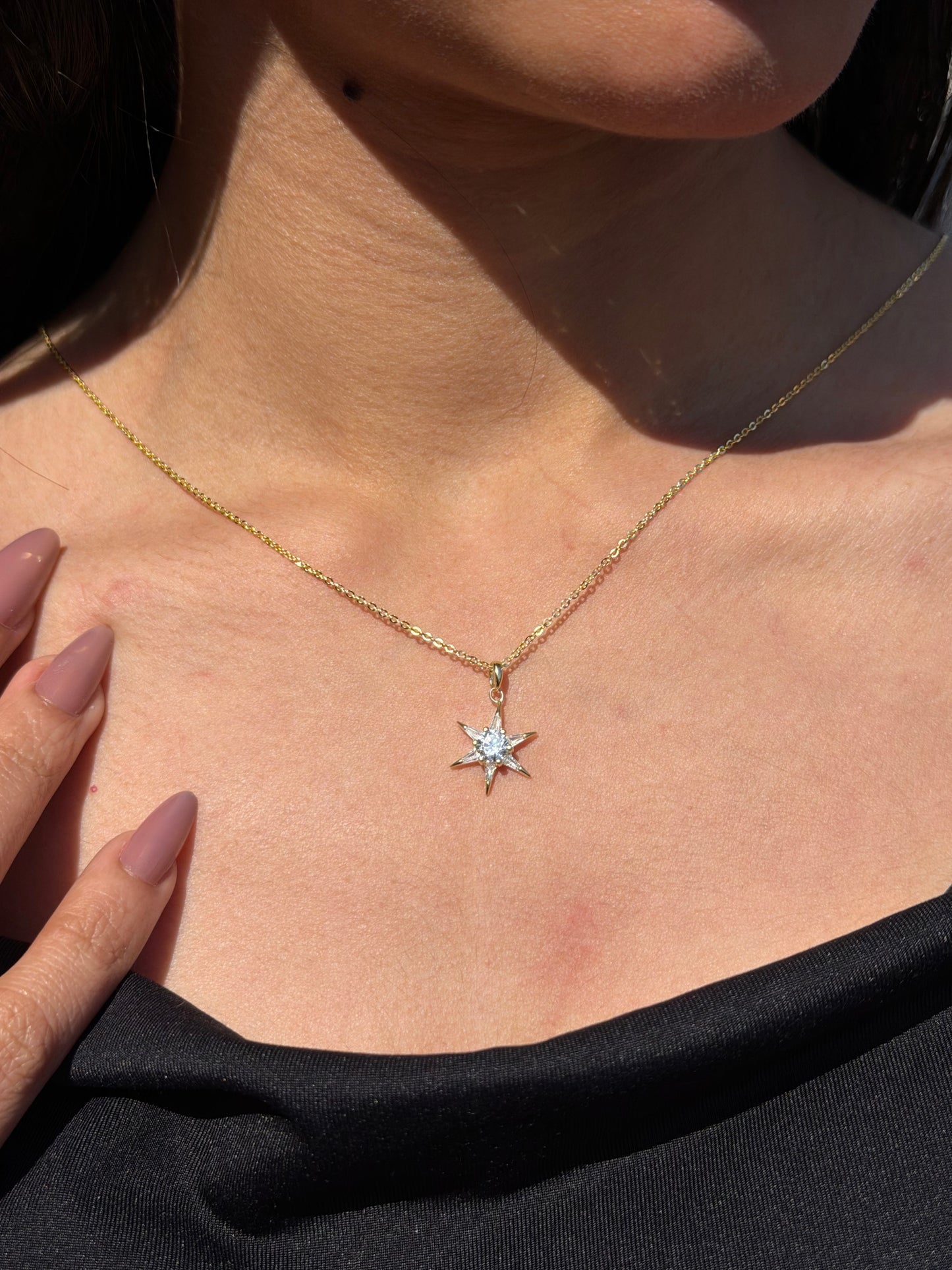 Gold plated Star Necklace in Sterling Silver 925s