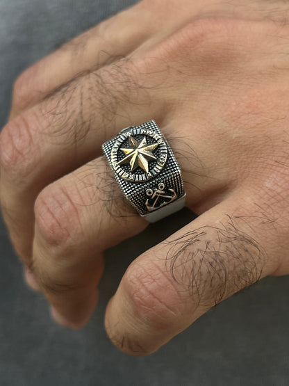 Golden Campus Ring -for Men's Sterling Silver 925s