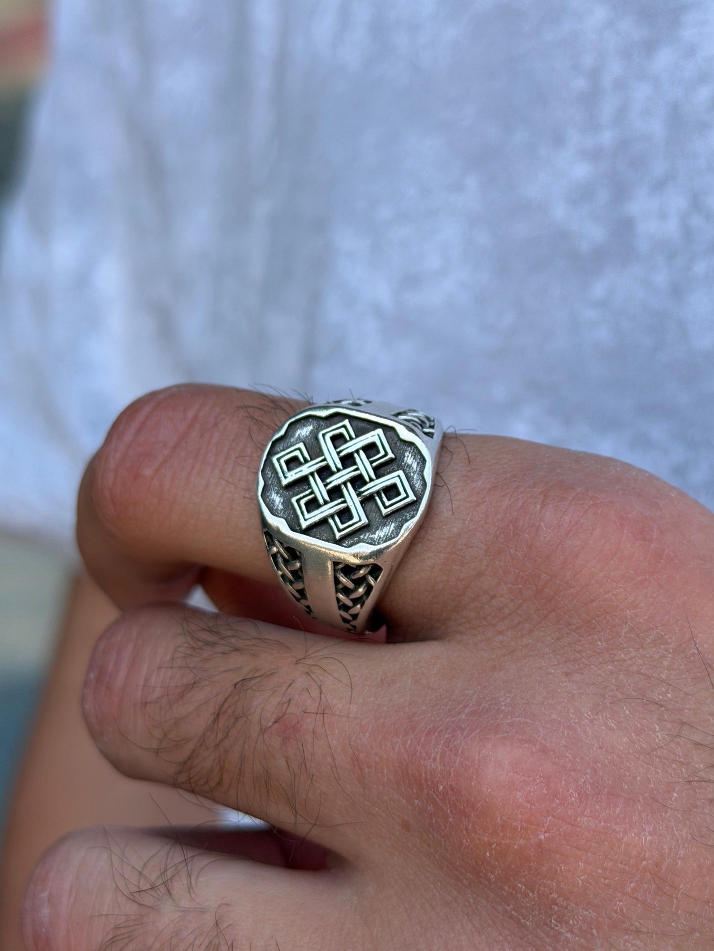 Endless Knot Ring -for Men's Sterling Silver 925s