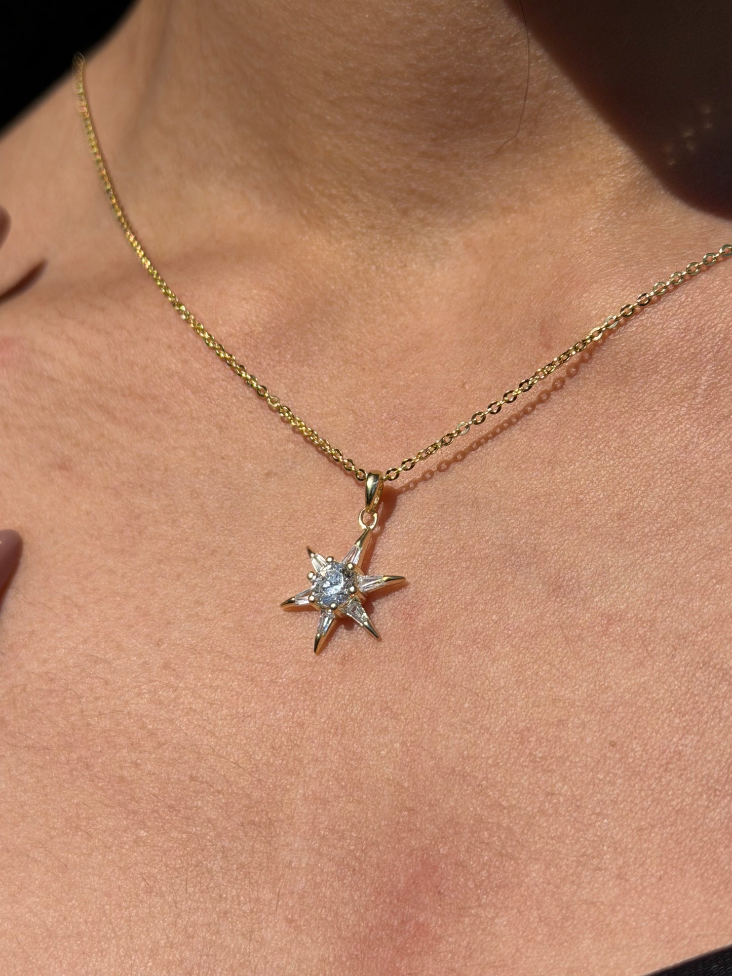 Gold plated Star Necklace in Sterling Silver 925s