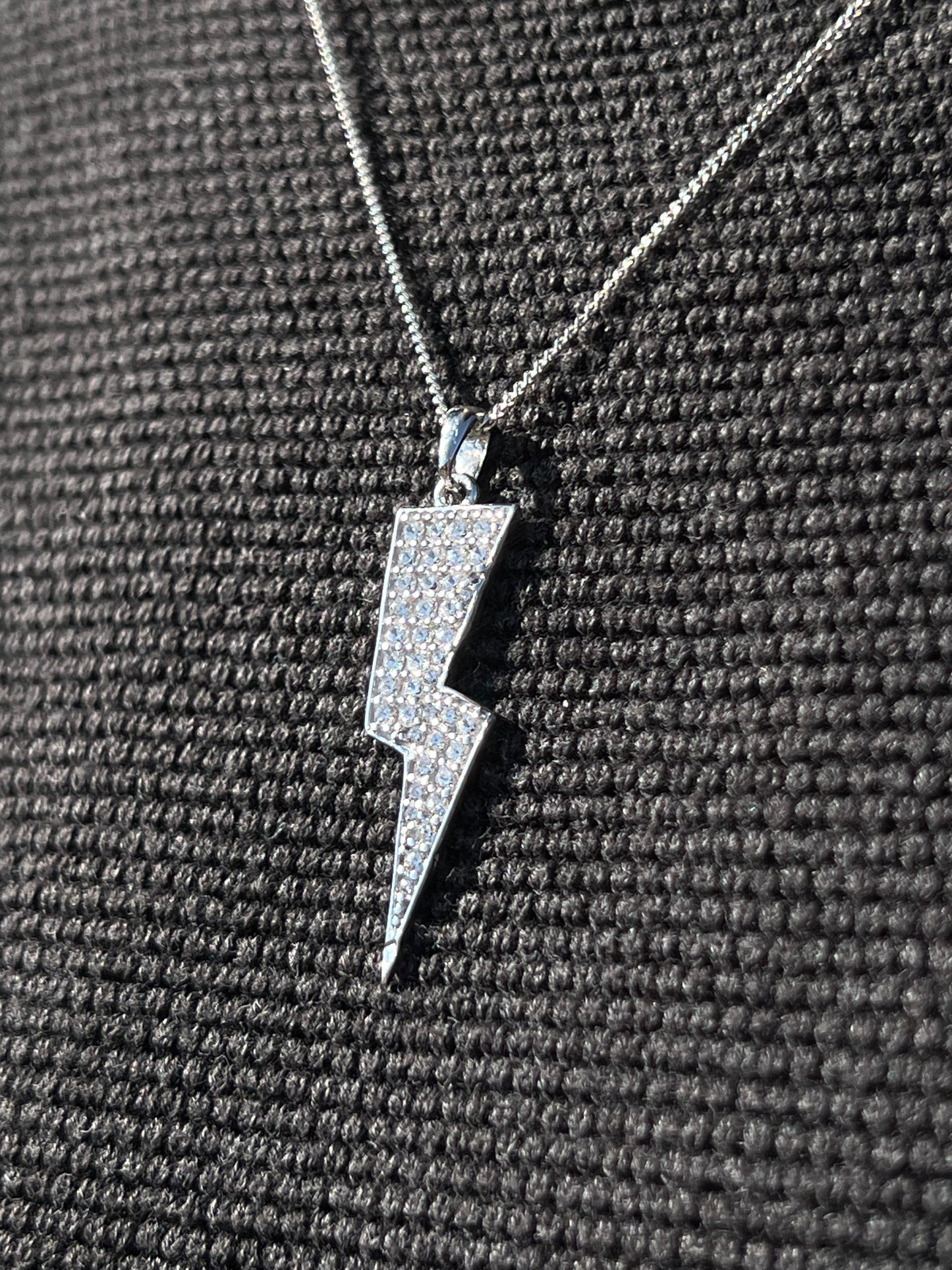 Zirconia Volt Necklace for Men's Sterling Silver 925s