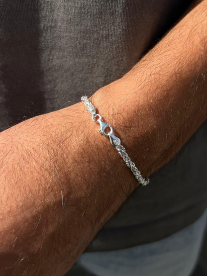 The Maze Bracelet for Men's Sterling Silver 925s-(18cm-4mm)