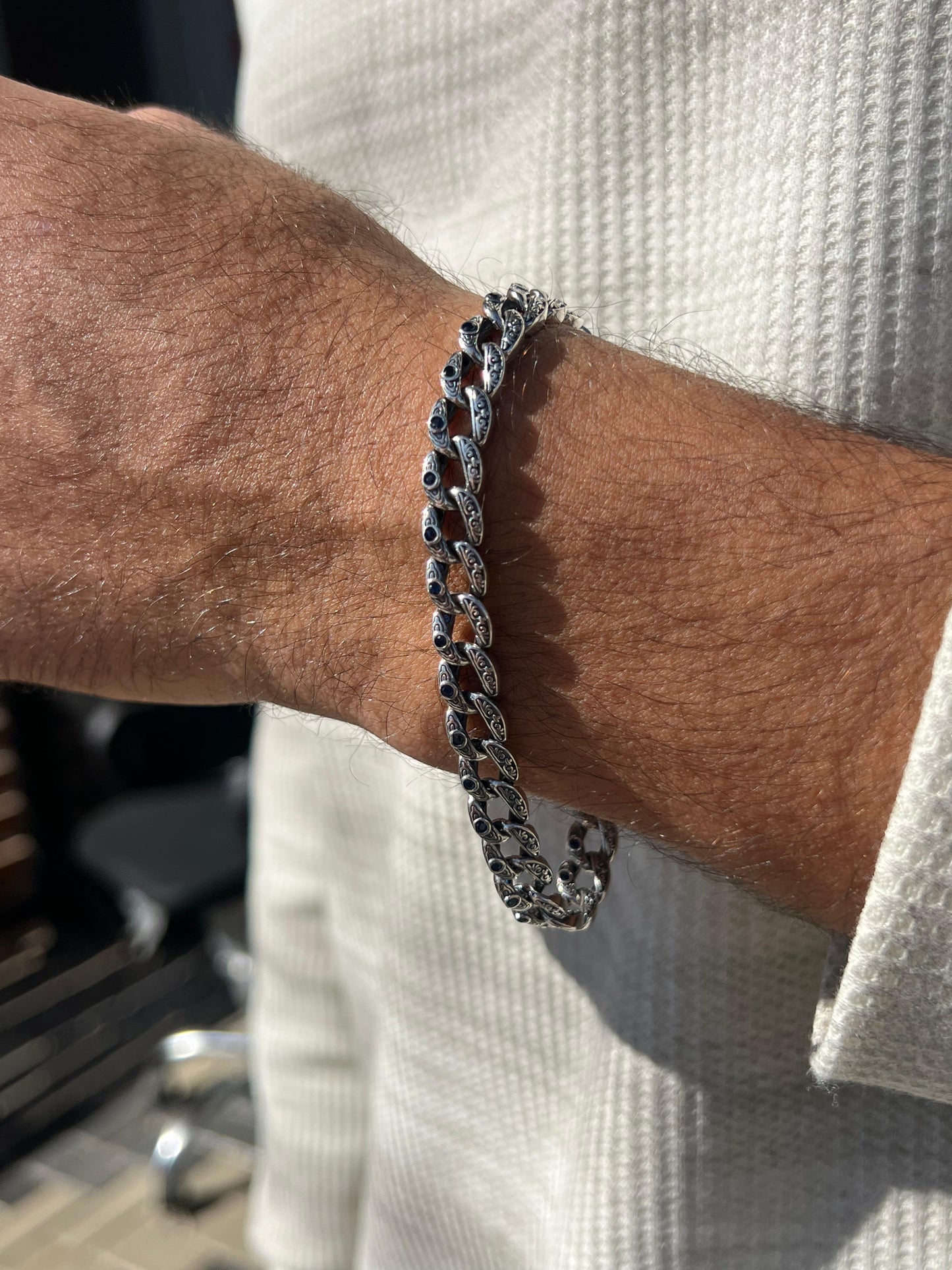 Eye of Power Bracelet for Men's Sterling Silver 925s(22,5cm-8mm)