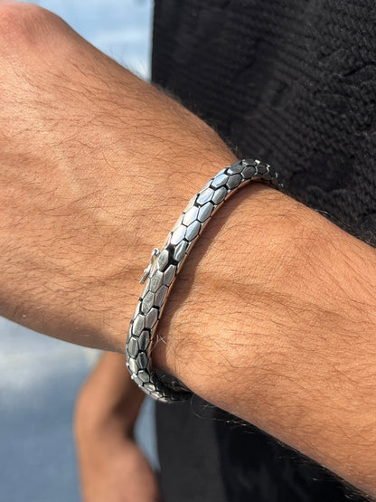 Snake Skin Bracelet for Men's Sterling Silver 925s