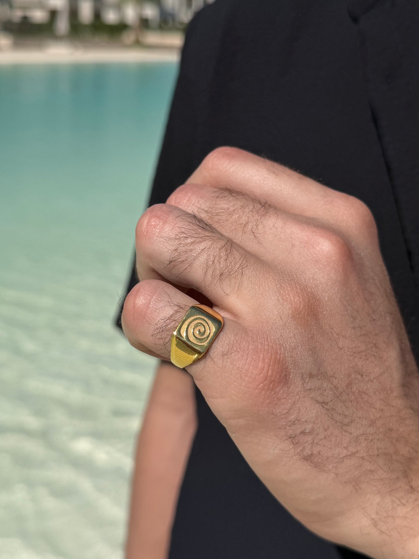 Spiral Cord Ring in Sterling Silver 925s-Fine Gold Plated