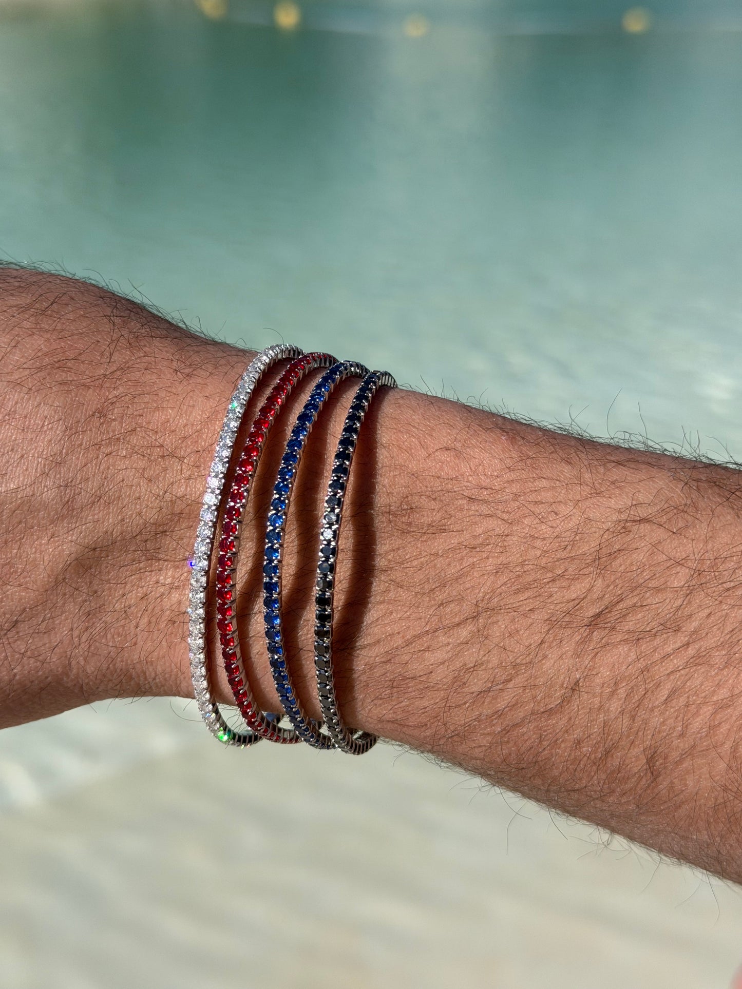 2.7mm Elastic Tennis Bracelet in Sterling Silver925s