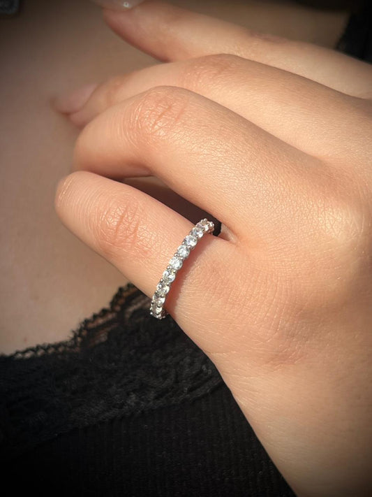 Eternity band Zirconia in sterling silver 925