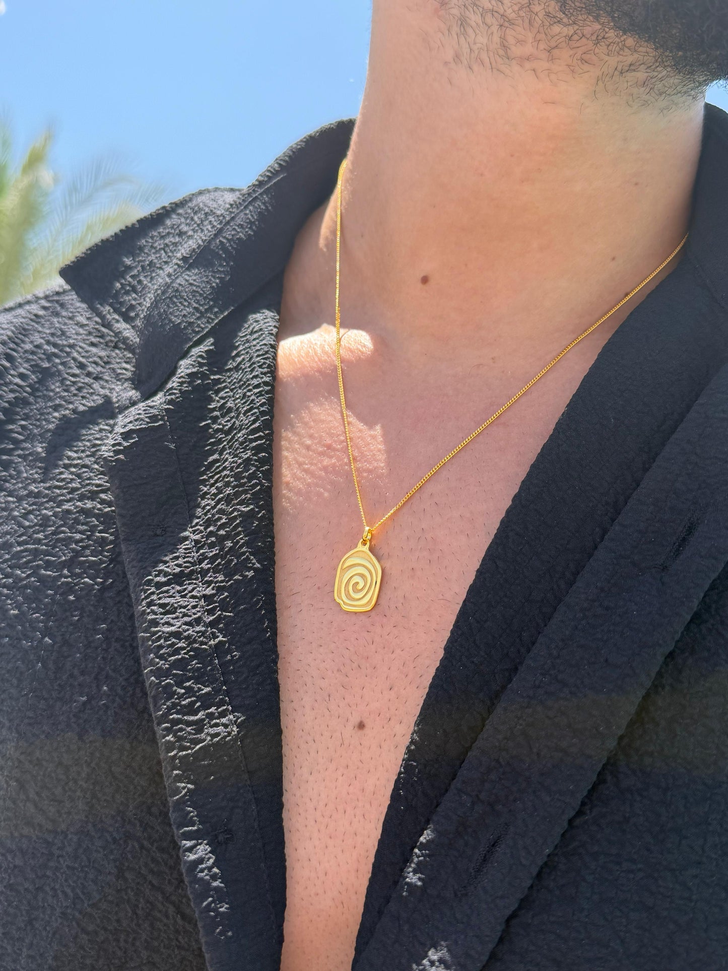 Spiral Cord Necklace Sterling Silver 925s-Fine Gold Plated