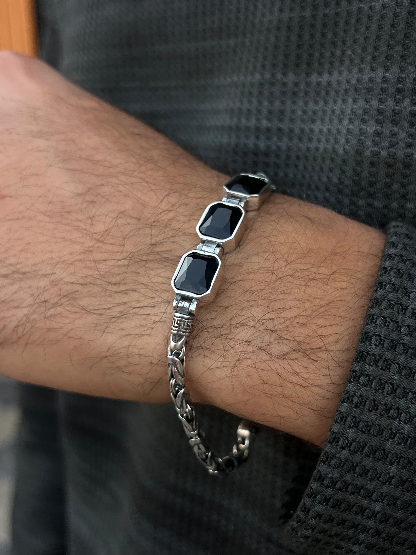 Trio King bracelet for men-Pure925s (21cm)