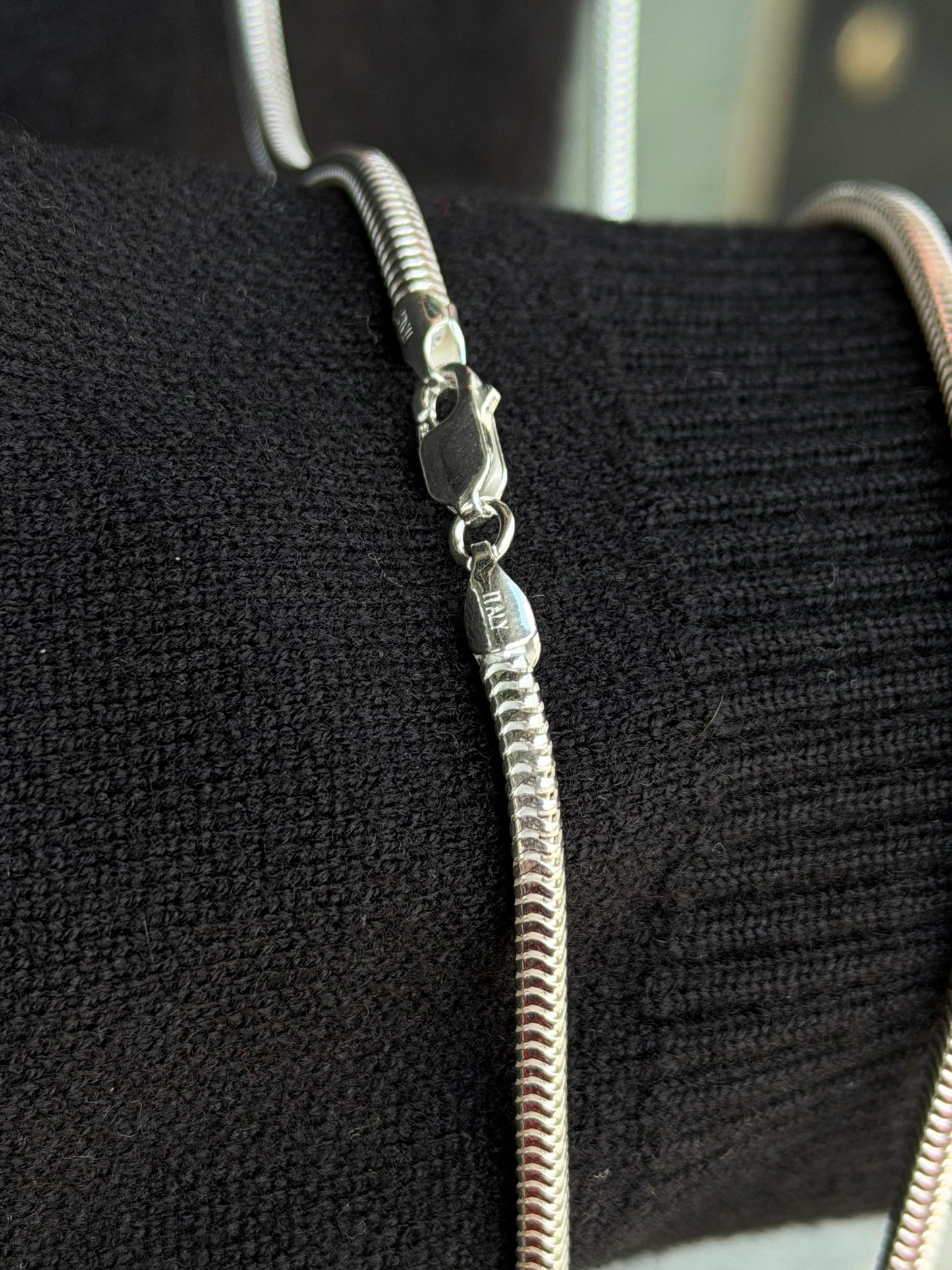 Cubic Rattail Necklaces for Men's Sterling Silver 925s