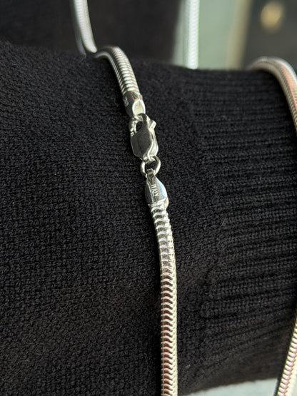 Cubic Rattail Necklaces for Men's Sterling Silver 925s