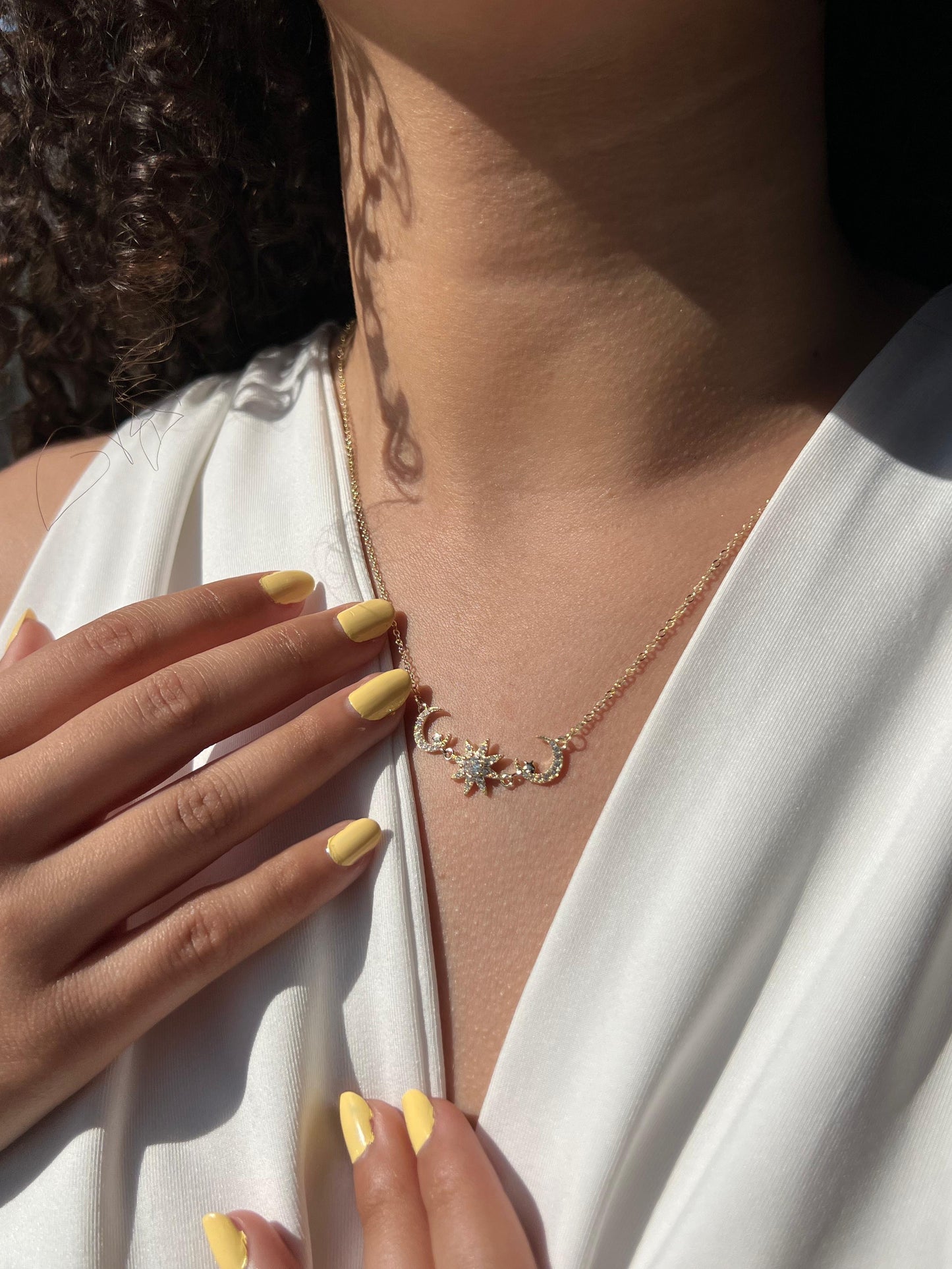 Gold Plated Orbit Glow Necklace in Sterling Silver 925s