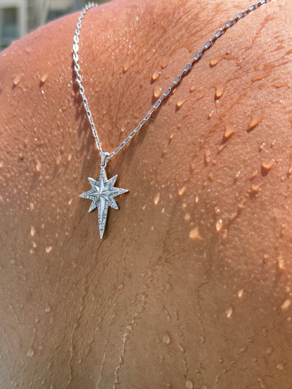 Vega North Star Necklace in Sterling Silver 925s