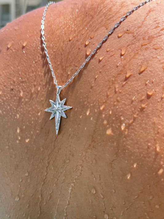 Vega North Star Necklace in Sterling Silver 925s