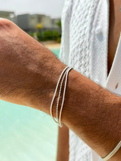 Triple Chain Bracelet Sterling Silver 925s