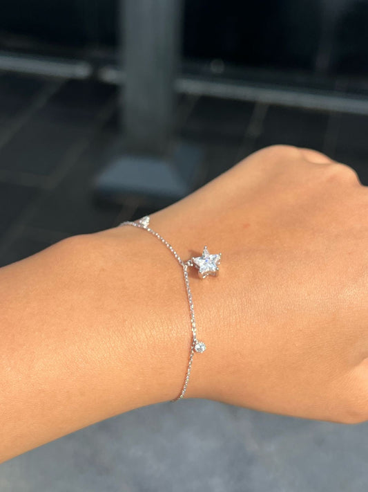 Star Charms bracelet -sterling Silver-925s