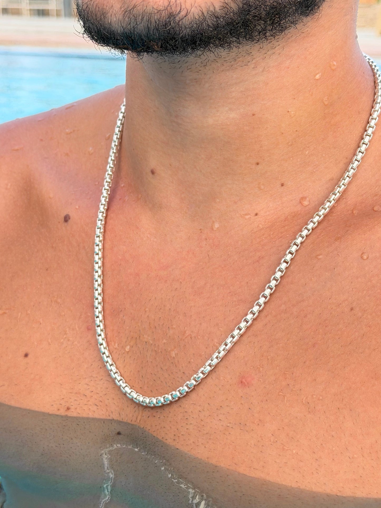 One OF One ⚡️Italian Grind Necklace Sterling Silver 925s (60cm-4.5mm)