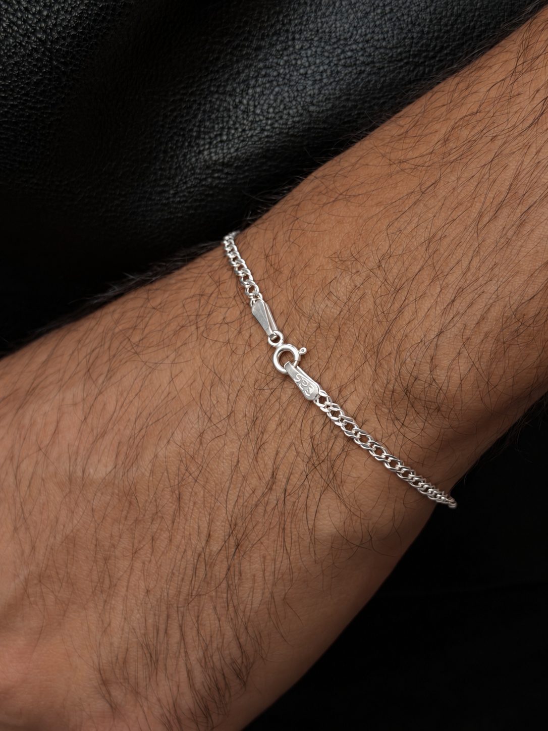 Double Twisted Grommet Bracelet for Men's Sterling Silver 925s -3mm-