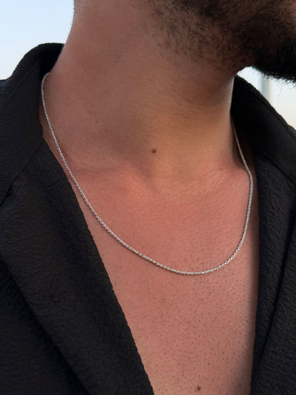 Slim Rope Necklace in Sterling Silver 925s