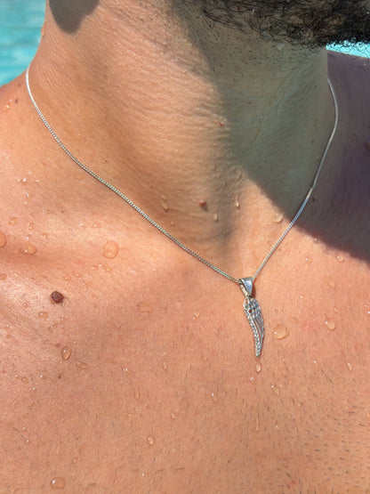 Zirconia wing Necklace in Sterling Silver 925s