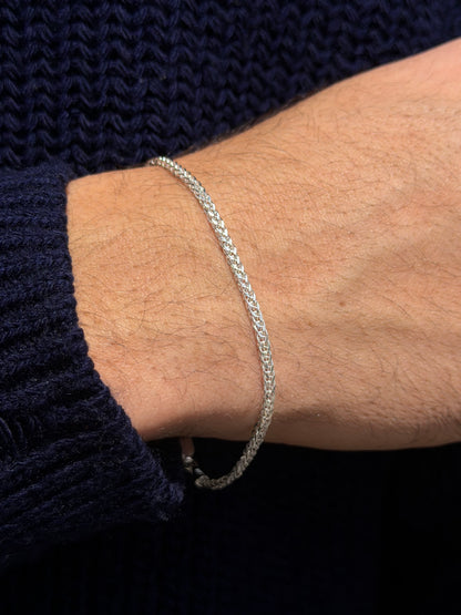 Blocked Franco Bracelet for Men's Sterling Silver 925s(20cm-3mm)