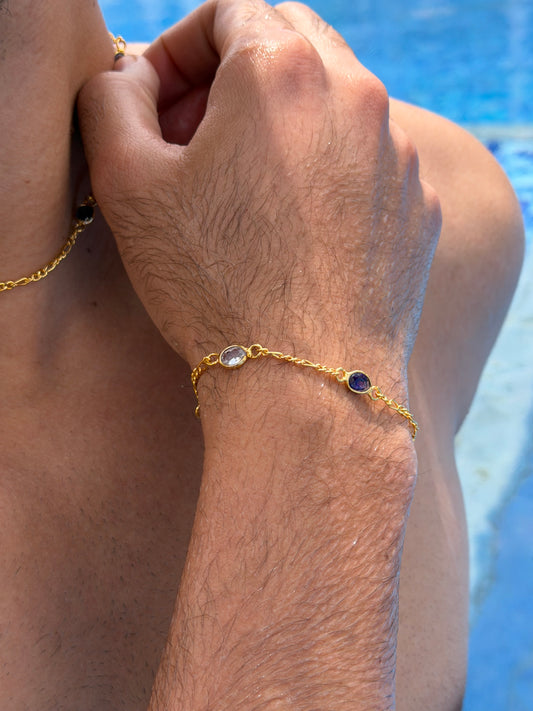 PRIME Figaro Bracelet Sterling Silver 925s- Gold Plated