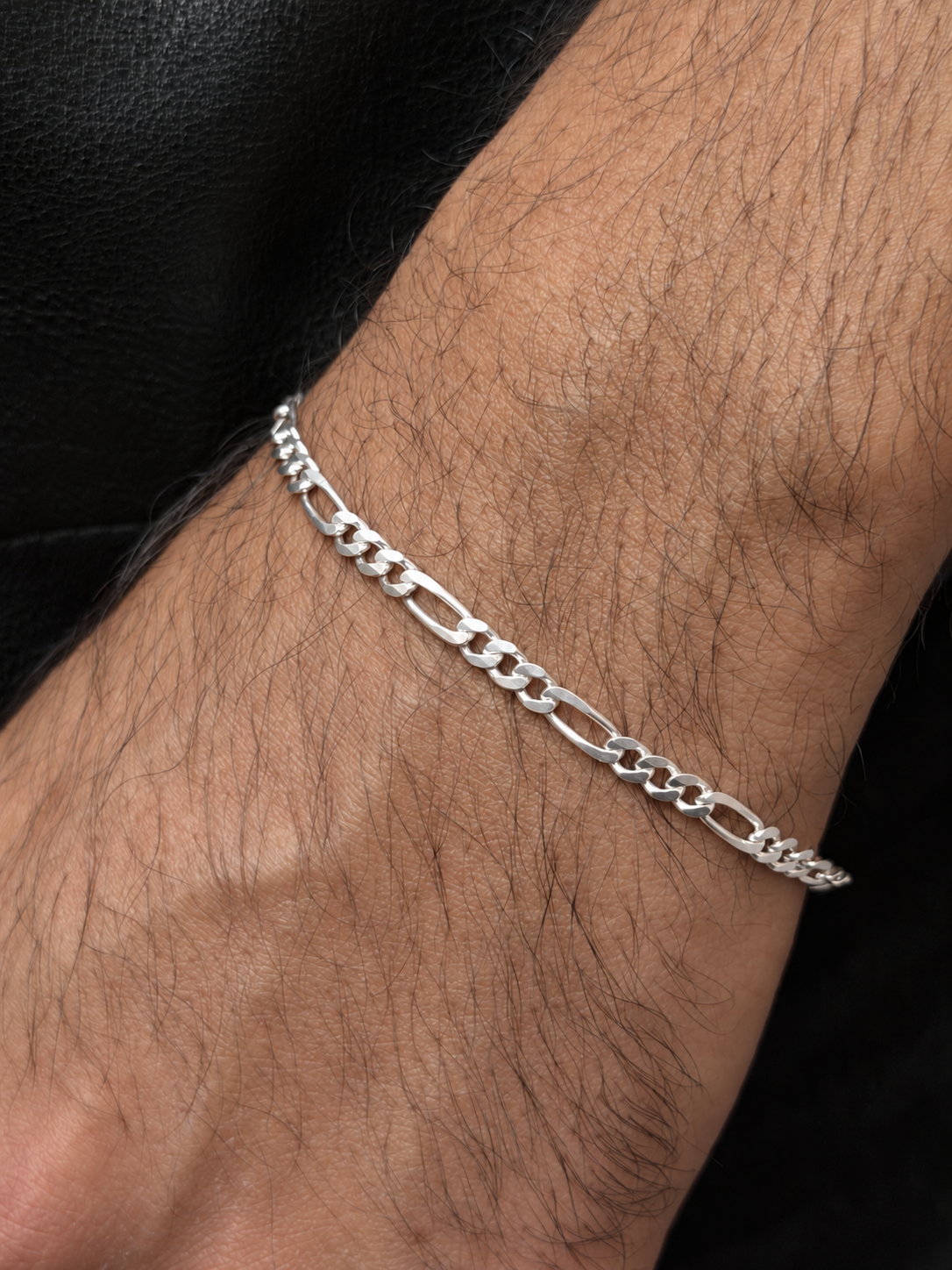 Figaro Bracelet for Men's Sterling Silver 925s -4mm-