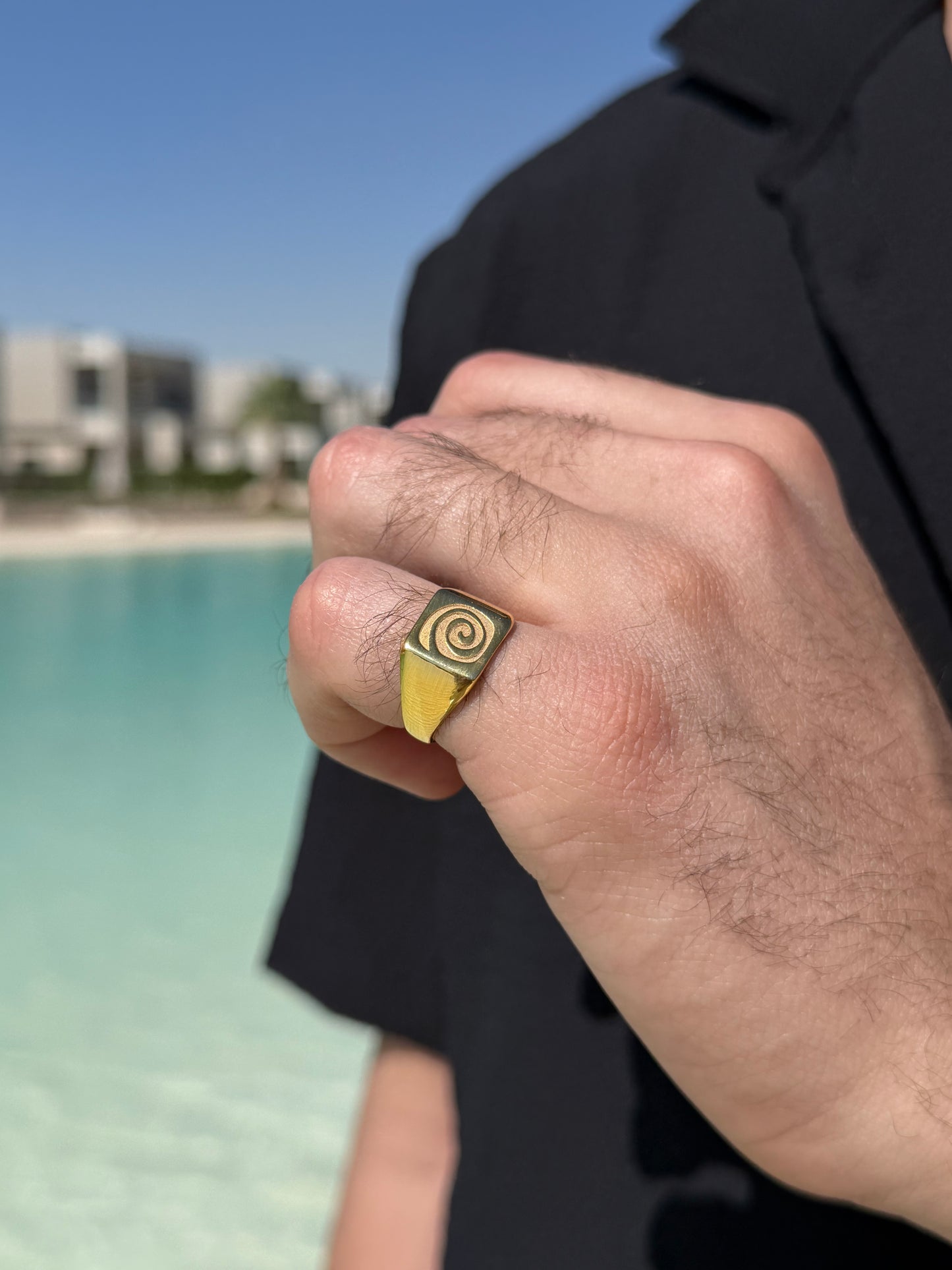 Spiral Cord Ring in Sterling Silver 925s-Fine Gold Plated