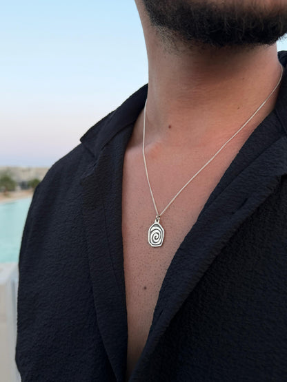 Spiral Cord Necklace in Sterling Silver 925s