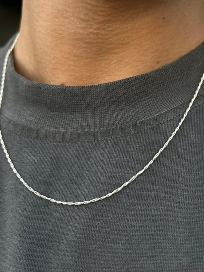 Twisted Sleek Necklace For Men Sterling Silver - 925