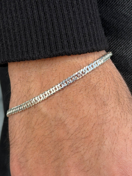 Miami Grommet Bracelet for Men's Sterling Silver 925s(21cm-5mm)