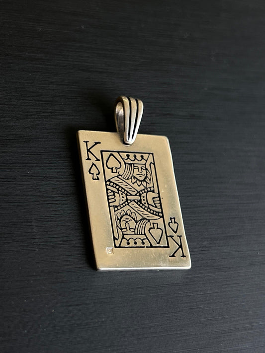 3cm-King’s Card Pendant – S925 Silver