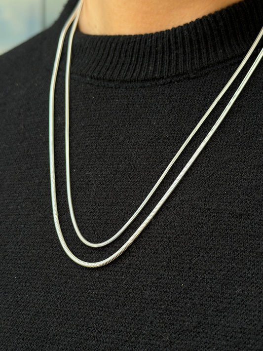 Cubic Rattail Necklaces for Men's Sterling Silver 925s