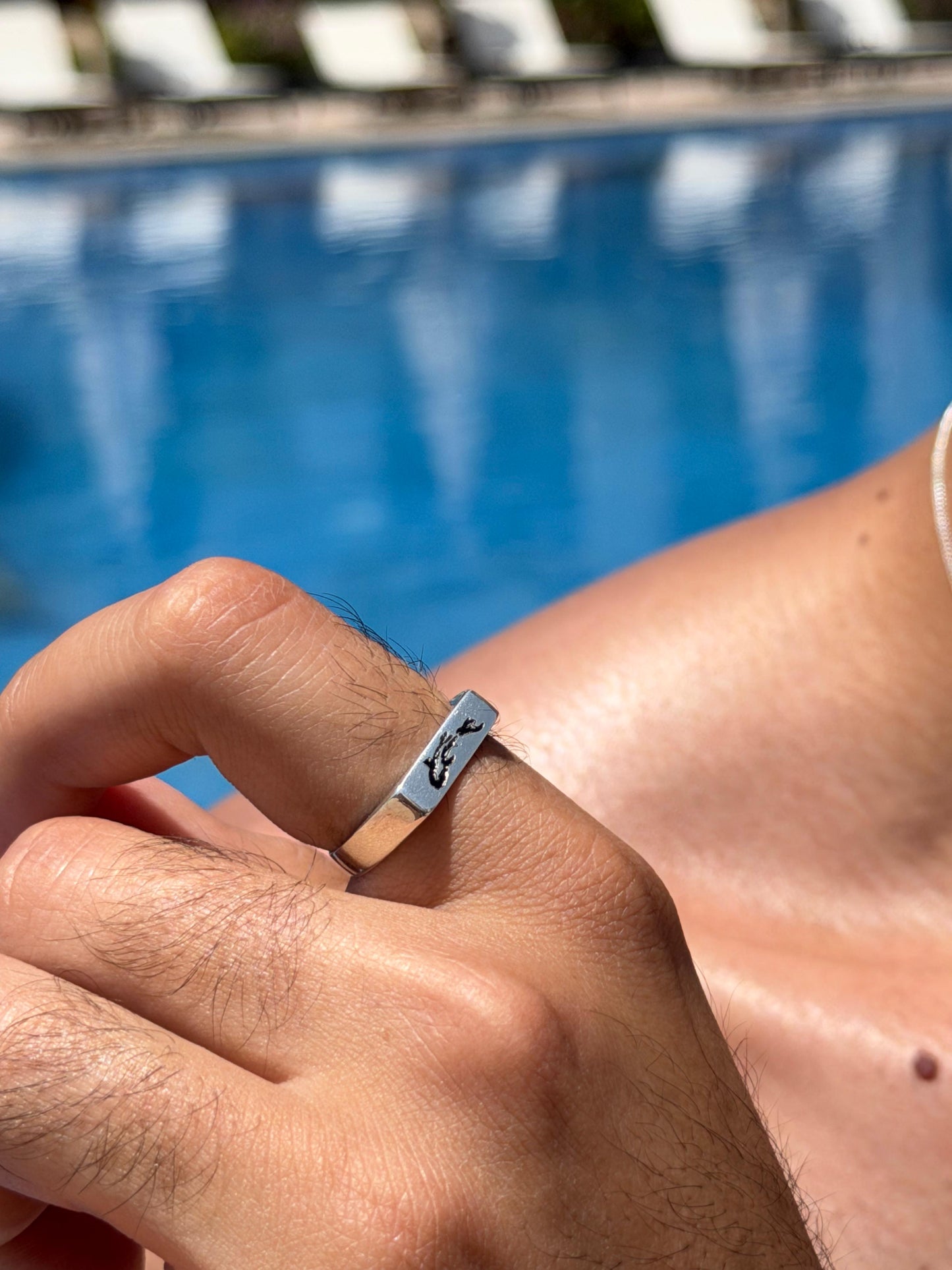Aquatic Ring for Men in Sterling Silver 925s
