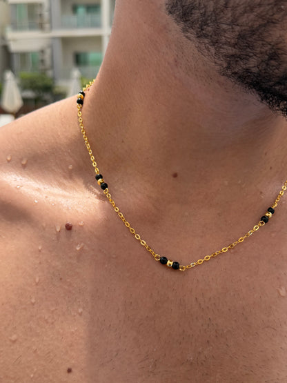 BLACK ZONE Chain in Sterling Silver 925s-Fine Gold Plated