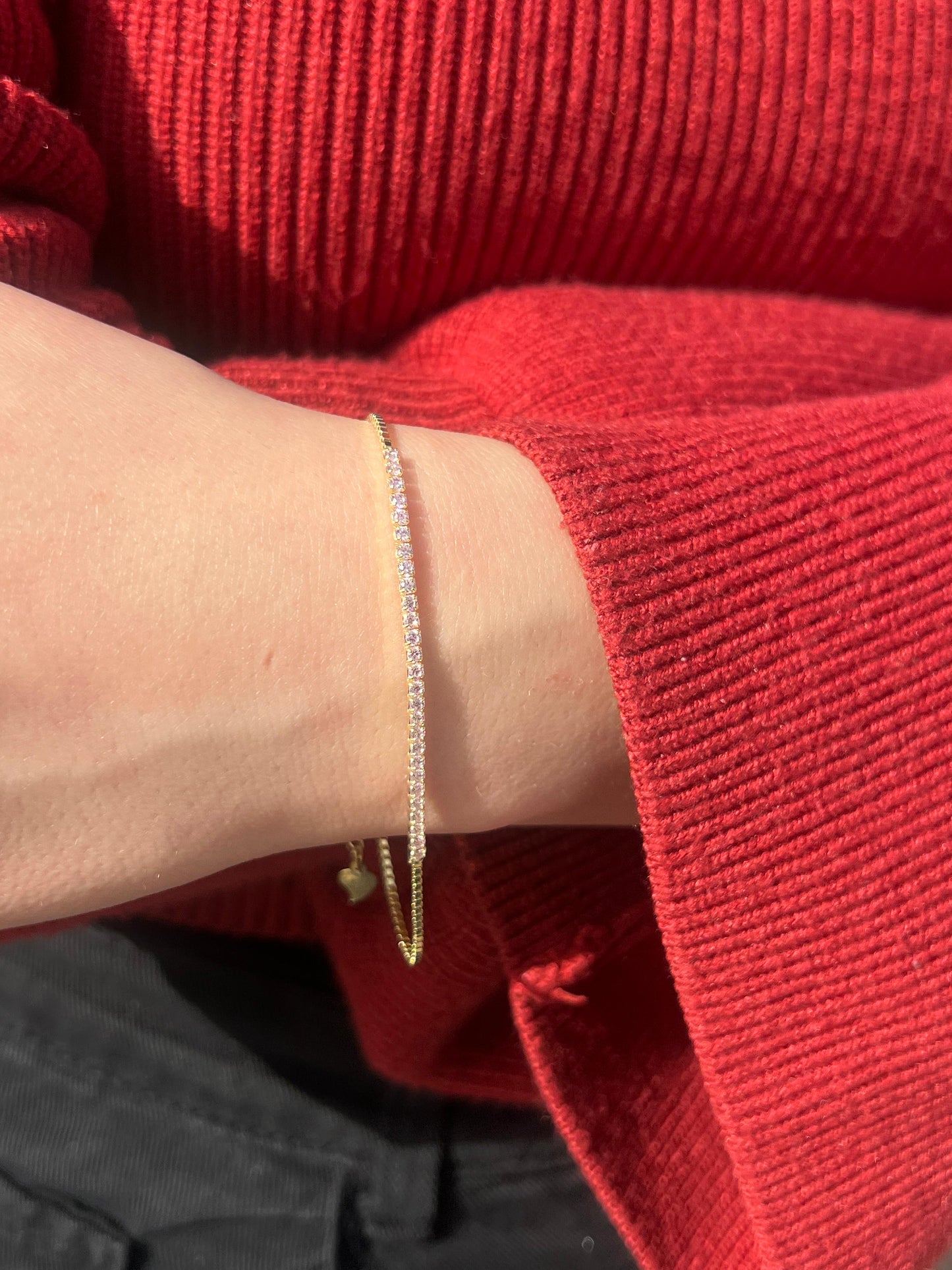 Fine Gold plated Tennis Bracelet -in Sterling Silver -925