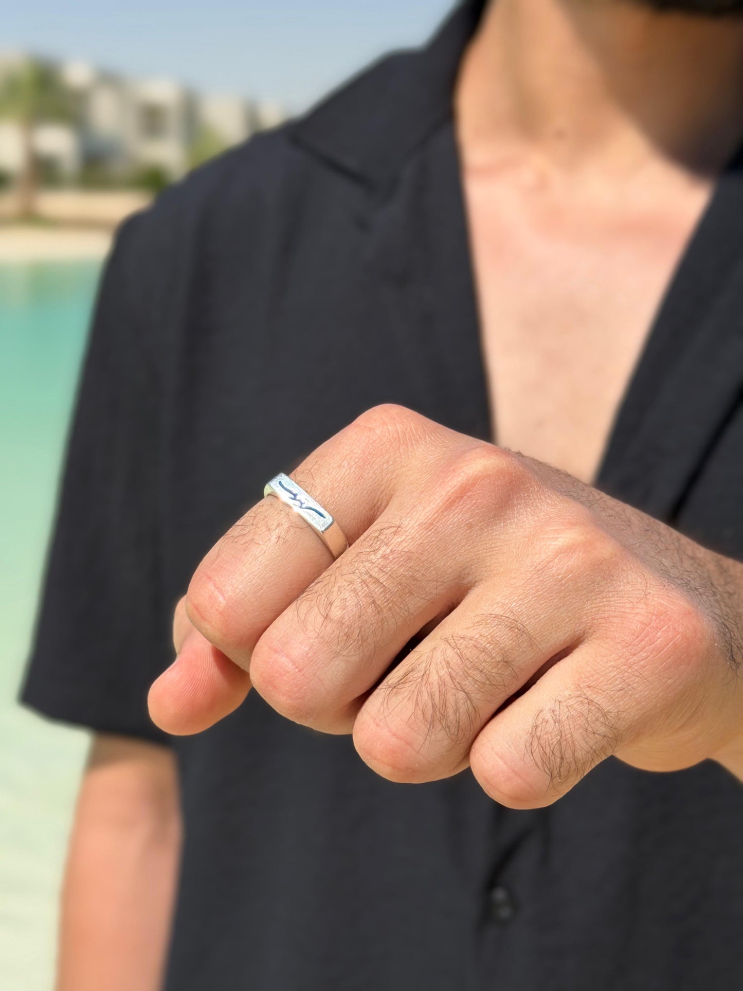 Blue Wave Ring in Sterling Silver 925s