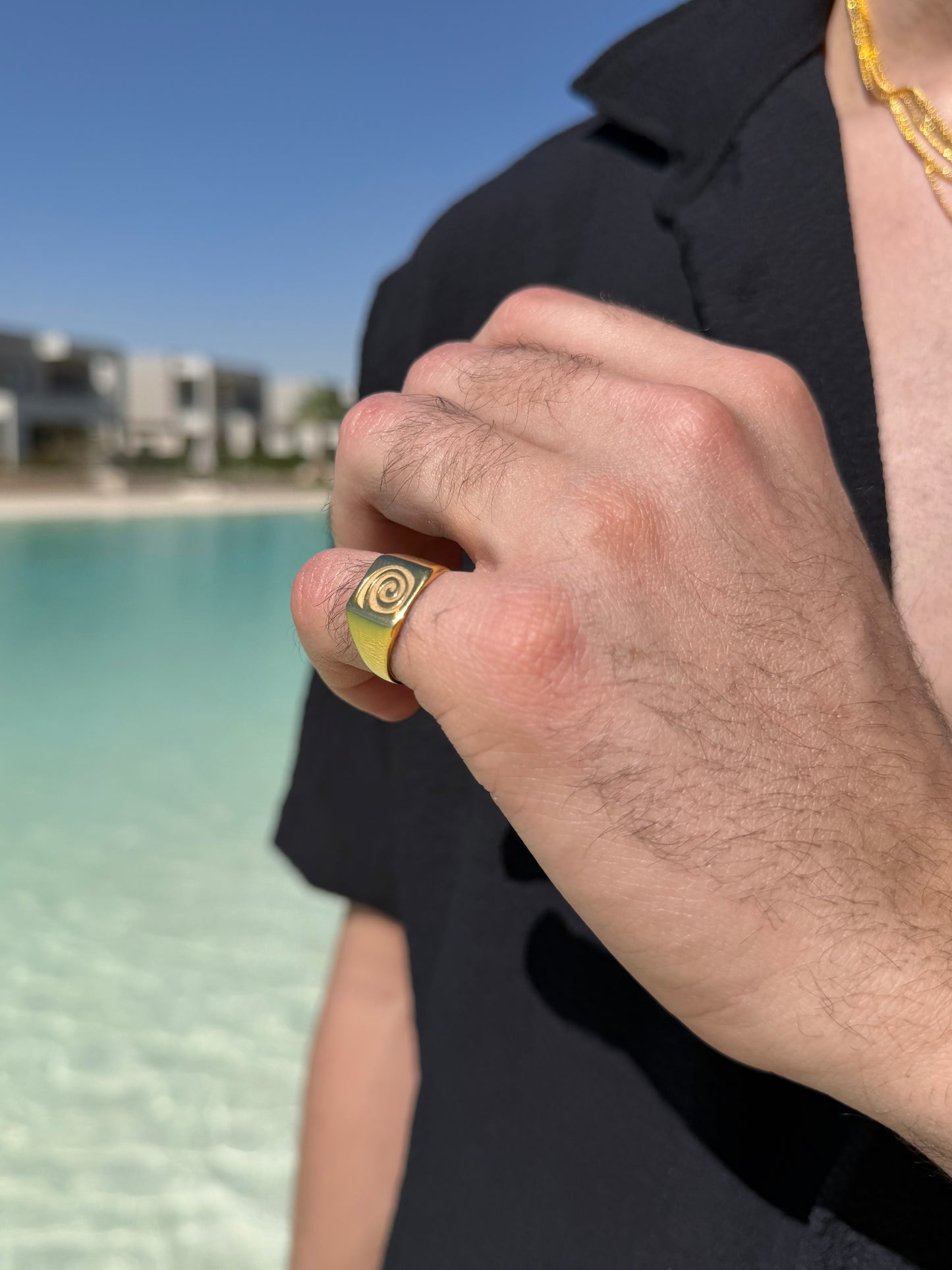 Spiral Cord Ring in Sterling Silver 925s-Fine Gold Plated