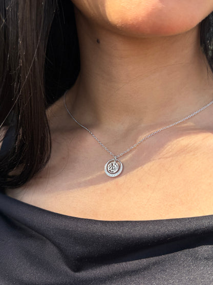 Zirconia Allah -الله Necklace in Sterling Silver 925s