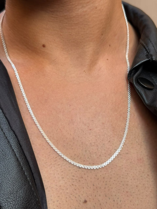 Bismark Necklaces for Men's Sterling Silver 925s -2mm-