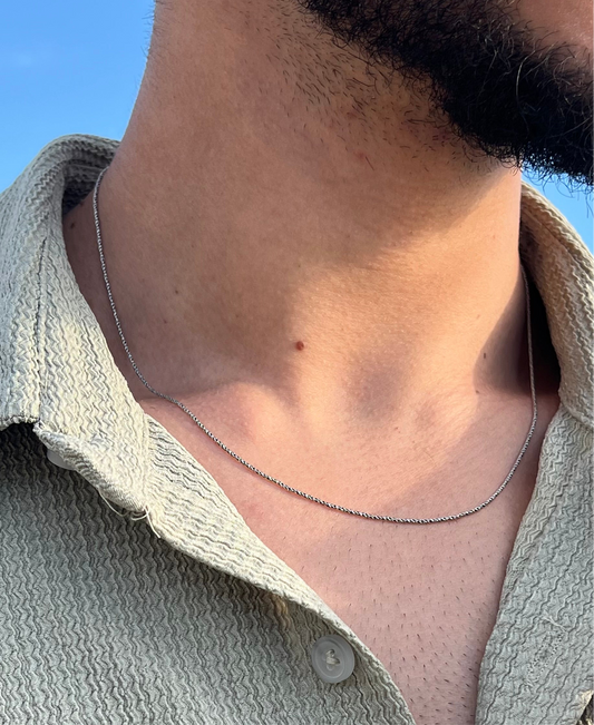 Slim Wire Necklace for Men's Sterling Silver 925s