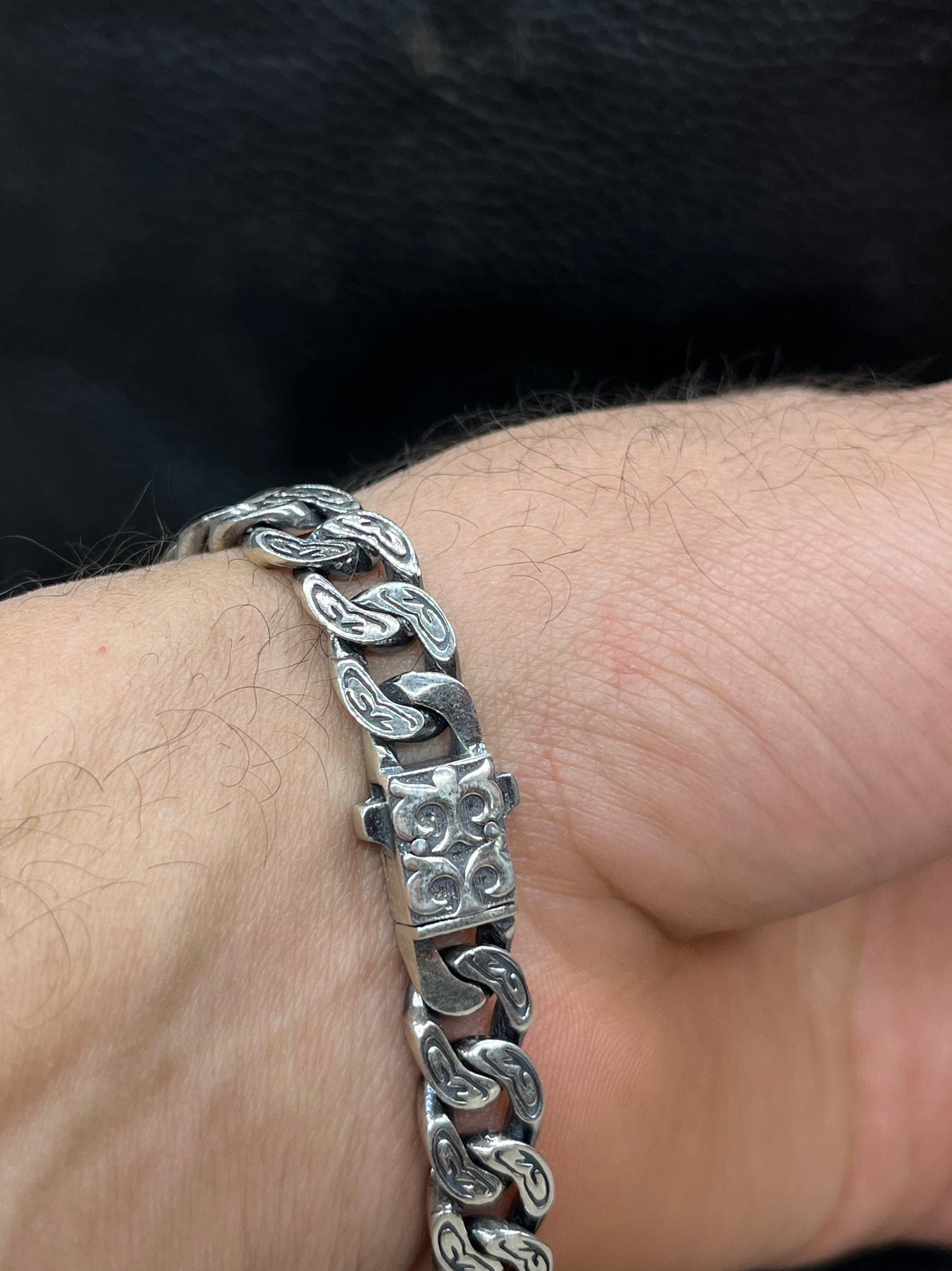 Majestic blue zirconia Bracelet S925 Sterling Silver for men