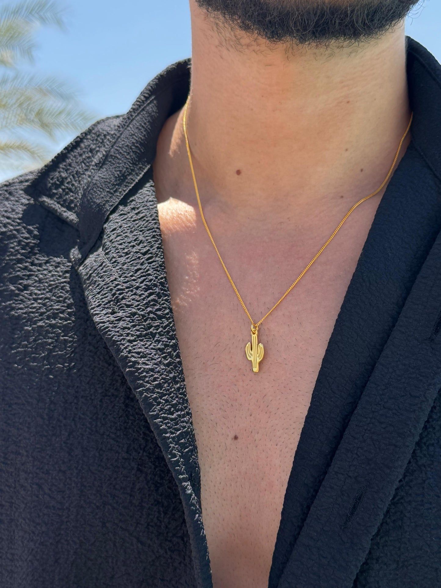 Cactus Necklace Sterling Silver 925s-Fine Gold Plated